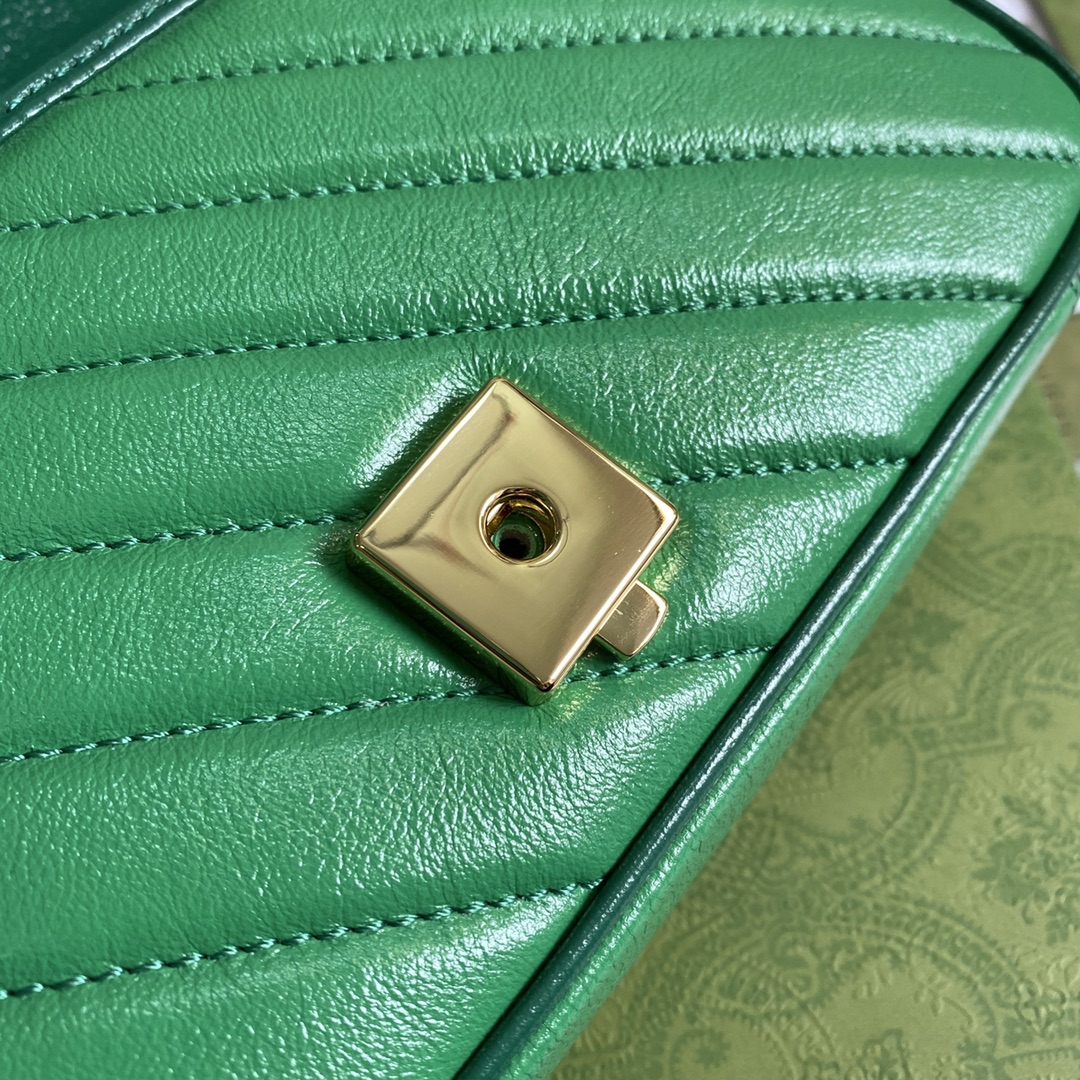 Gucci GG Marmont Matelasse Mini Shoulder Bag 446744 Green